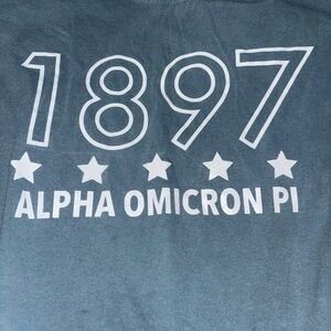 Alpha Omicron Pi Blue Graphic T-Shirt
